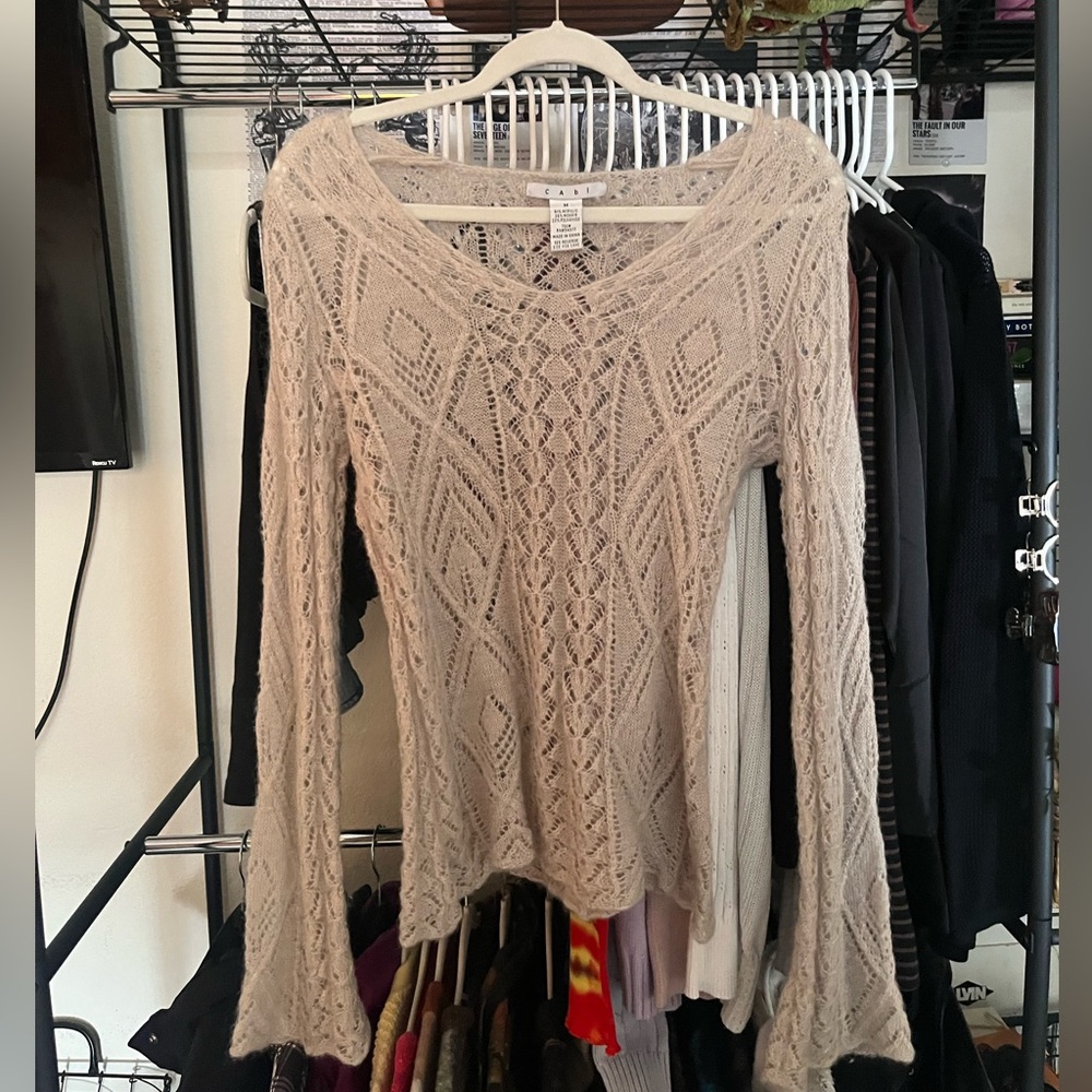 CAbi knitted Y2K vintage knitted bell sleeve top women’s